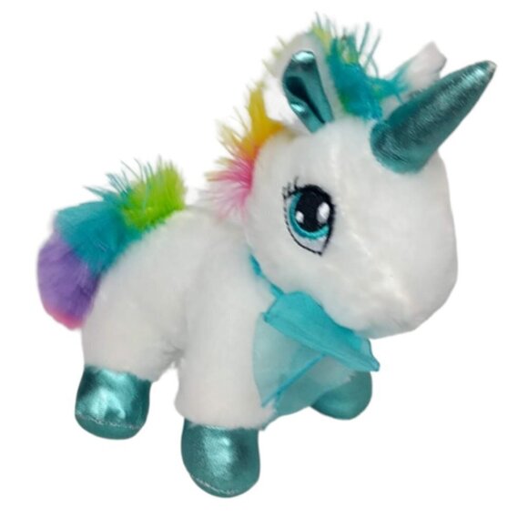 Dan Dee Unicorn Plush Rainbow Mane Stuffed Animal 8 Inch - Picture 1 of 5